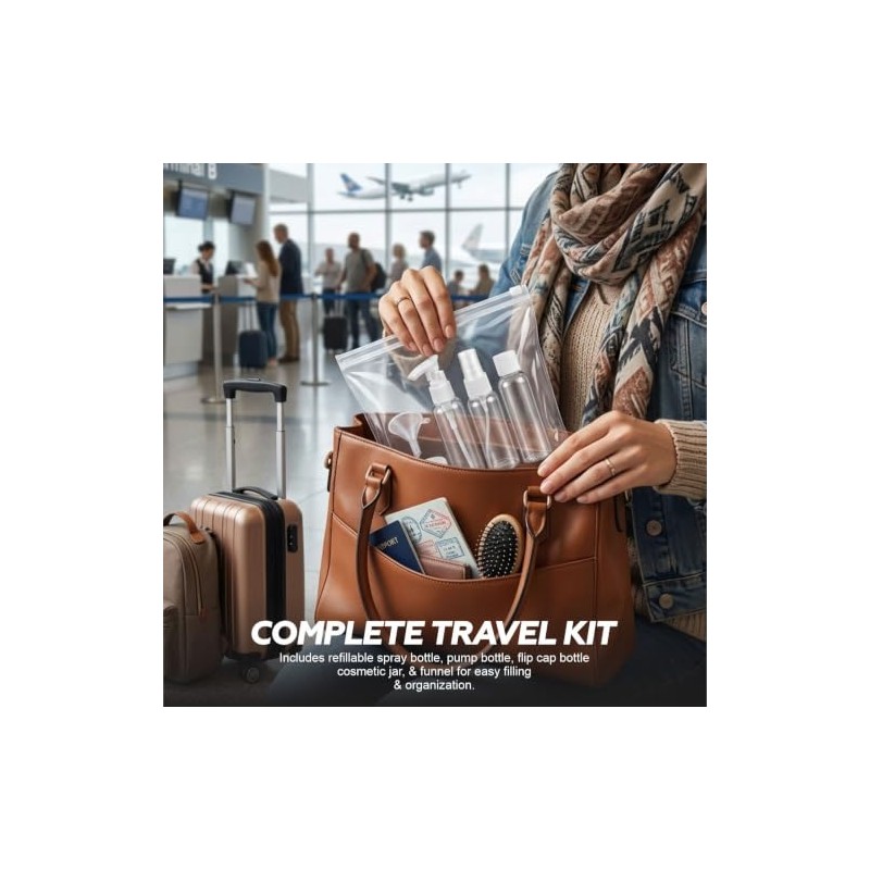 Travel Bottles Empty Clear Refillable Bottle Air Travel Size Shampoo