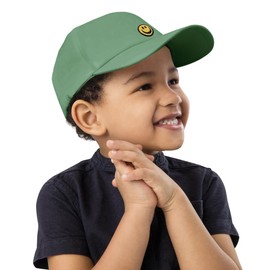 Smile Face Toddler Hat Baseball Cap for Boy Girls Baseball Hats Kids Soft Cotton Adjustable Cute Caps for 4-12 Years Green