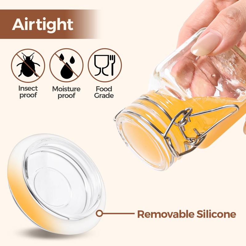 ComSaf 4 oz Glass Jars with Lid, Set of 12