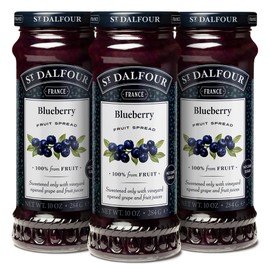 St. Dalfour Blueberry Fruit Spread - 10oz - 100% from Fruit, No Artificial Ingredients, Non-GMO, No Cane Sugars, All Natural - Pack of 3