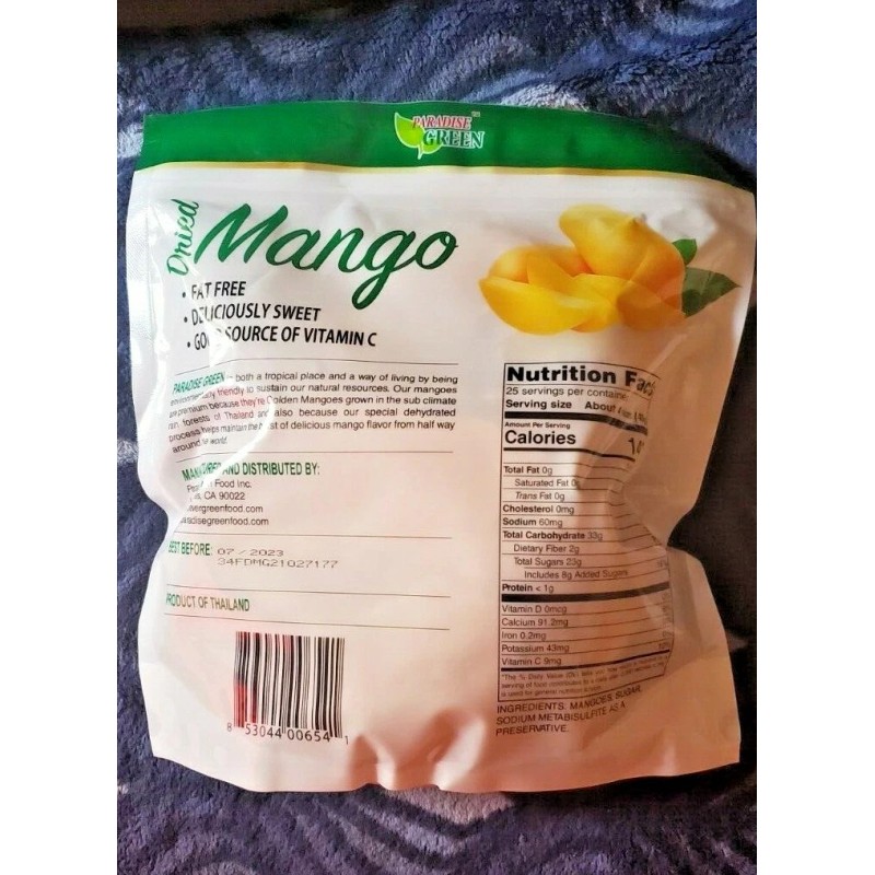 GREEN PARADISE 2 PACK PARADISE GREEN DRIED MANGO FRUIT FAMILY