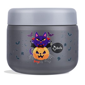 OVOBOTS Kids Thermo for Hot Food Vacuum Stainless Steel Insulated Food Jar, Mom’s Choice Kids Lunch Soup Thermoses, Big Wide Mouth, Leakproof Thermal Lunch Box for Kids, Gray Christmas Bat