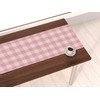 Nepnuser Linen Pink and White Buffalo Check Plaid Table Runner