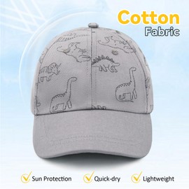 POMIJIAN Toddler Baseball Hat Baby Boy Sun Hat Cotton Baseball Cap UV Protection Girls Outdoor Park Hats for Kids (US, Age, 1 Year, 2 Years, Grey)