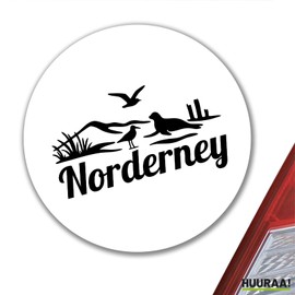 Huuraa Sticker Norderney Beach Design Gift 10 cm Sticker Norderney Gift Idea