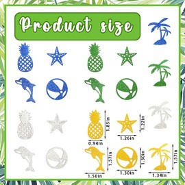 200pcs Summer Confetti, Hawaiian Tropical Glitter Confetti Beach Party Table Decor Hawaii Luau Party Confetti Pineapple Coconut Tree Sprinkles for Summer Pool Beach Party Birthday Baby Shower Decor