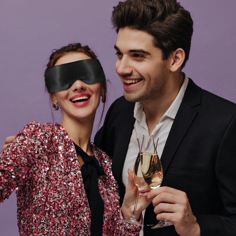 Pack of 4 Satin Blindfold Sleeping, Soft Travel Sleep Mask,