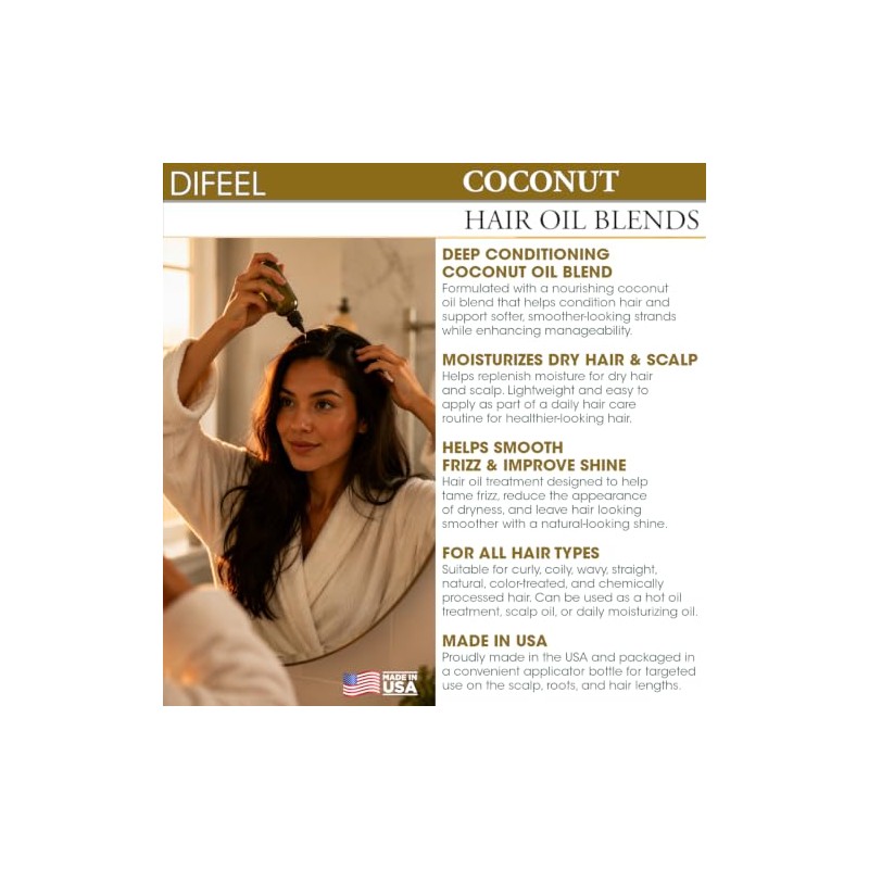 Difeel Premium 99% Natural Deep Conditioning Aceite de coco para