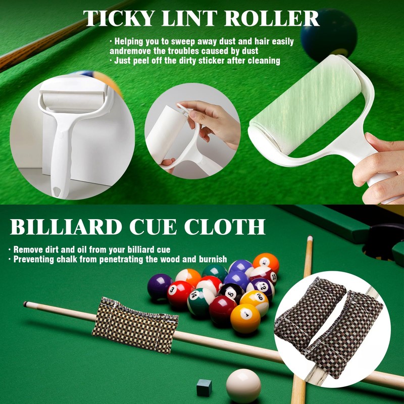 Yuahar 21 Billiards Pool Table Cleaning Set W Wooden Pool