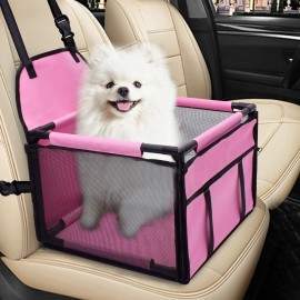 Swihelp Dog Car Seat Puppy Portable Pet Booster Car Seat with Clip-On Safety Leash an...