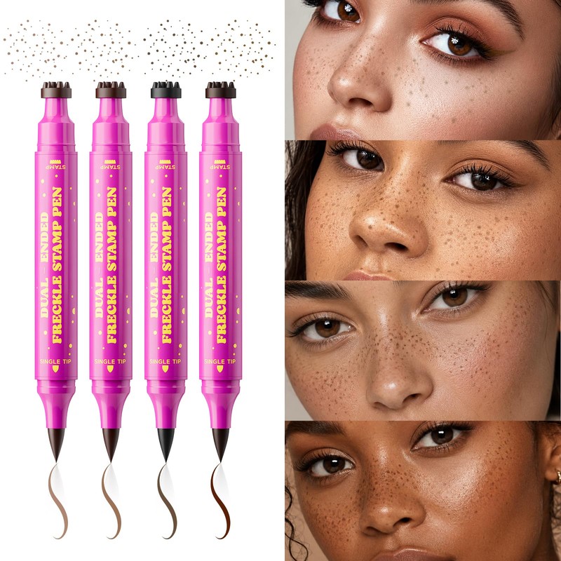 Dual-Ended Freckle Pen, Sponge Stamp & Precision Tip,Mousy Brown 02