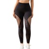BampooPanPa Women's Fishnet Fitness Shapewear Pants, High-Waisted Leggings Belly Control