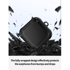 Compatible with Beats Fit Pro True Wireless Noise Cancelling Earphones,Soft TPU Full Body Shockproof Protective Cover with Lanyard,Black.