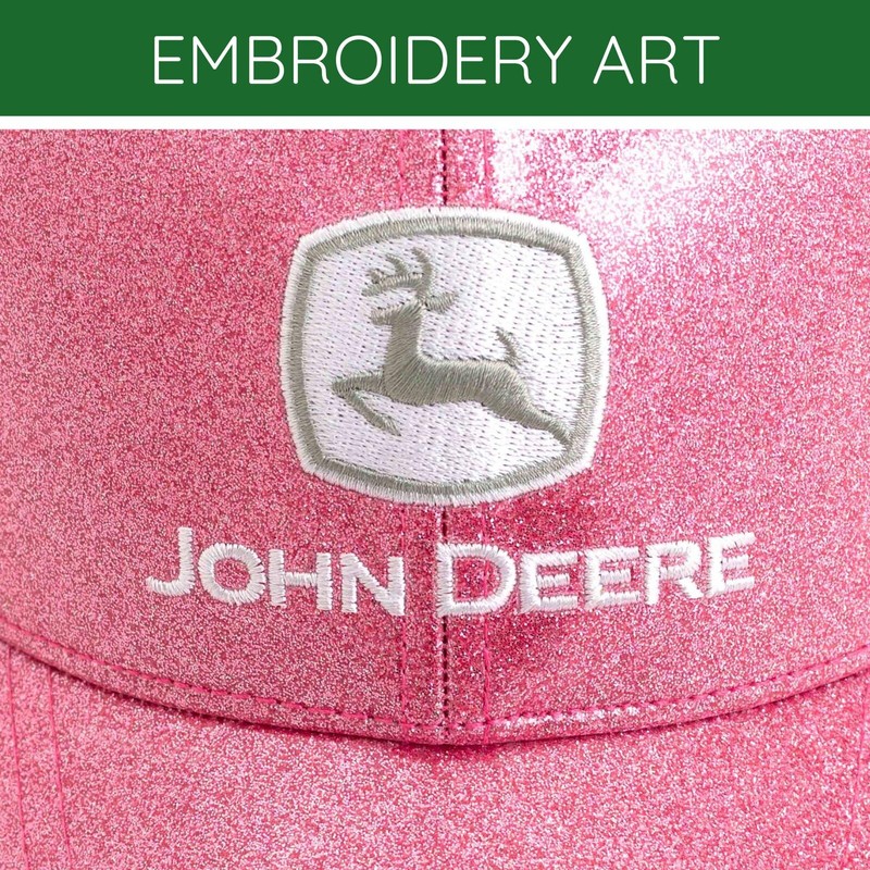 John Deere Mesh Adjustable Snapback Baseball Cap One Size, Pink,