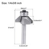 sourcing map Chamfer Router Bit 1/4 Shank 3/8" Dia 45