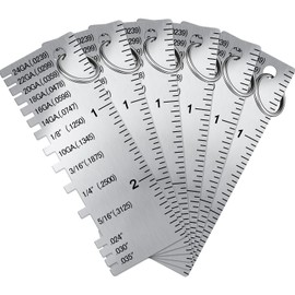 Weewooday 6 Pcs Wire/Metal Sheet Thickness Gauge Metal Tool Stainless Steel Welding One Sided Material Thickness Gauge Plated Size Inspection Tool (Square)