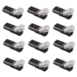 Pluggable LED Wire Connectors -2 Pin 2 Way Pluggable Wire Terminals - No Wire-Stripping Required - Toolless Spring Wire Connectors - Universal Compact Wiring Connectors for AWG 20-24 (Pack of 12)