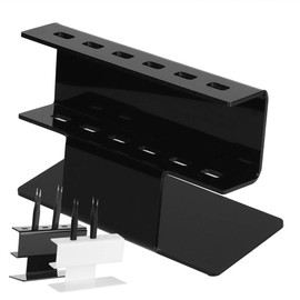 Tweezers Stand Holder, Tweezers Organizer Storage Rack Acrylic Plastic Holder for Tweezers Scraper Shears Tools Ideal Make Up Accessories Tweezer Holder (Black)