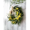 Lulu's Lulu's Mimosa Spring Wreath, Artificial Flower, Natural Wreath, Size: