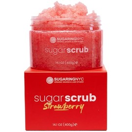 Sugaring NYC Moisturizing and Exfoliating Signature Body Scrub - Silky Smooth Skin and Ingrown Hair Prevention (Strawberry Fields)
