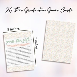 Graduation Party Games 2025 - Pass The Gift - 20 Pcs Graduation Game Cards For Graduation Party High School College Senior School Graduation Party Decorations And Supplies - A03