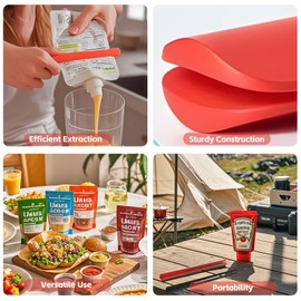 Food Sauce Bag Squeezer - Sauce Bag Extruder and Condiment Extractor Tool for Kitchens, Portable ABS Sauce Pouch and Food Squeezer, Set of 2