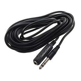 CablesOnline Stereo 1/4" TRS Female to 1/4" TRS Male Headphone Extension Cable (25ft.)
