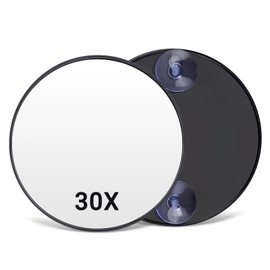 Espejo de Aumento de 30X, Espejo Ampliado con 2 Ventosas, Que Pega en Espejo de Cosmtico o Ducha para Makeup, Exprimir Acn y Depilar Cejas, Porttil 3 
