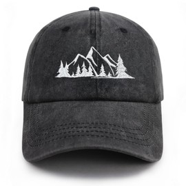 Gaakvrr Mountain Hat for Men Women, Funny Adjustable Mountain Baseball Cap Embroidered Cotton Outdoor Cap Mountain Dad Hat