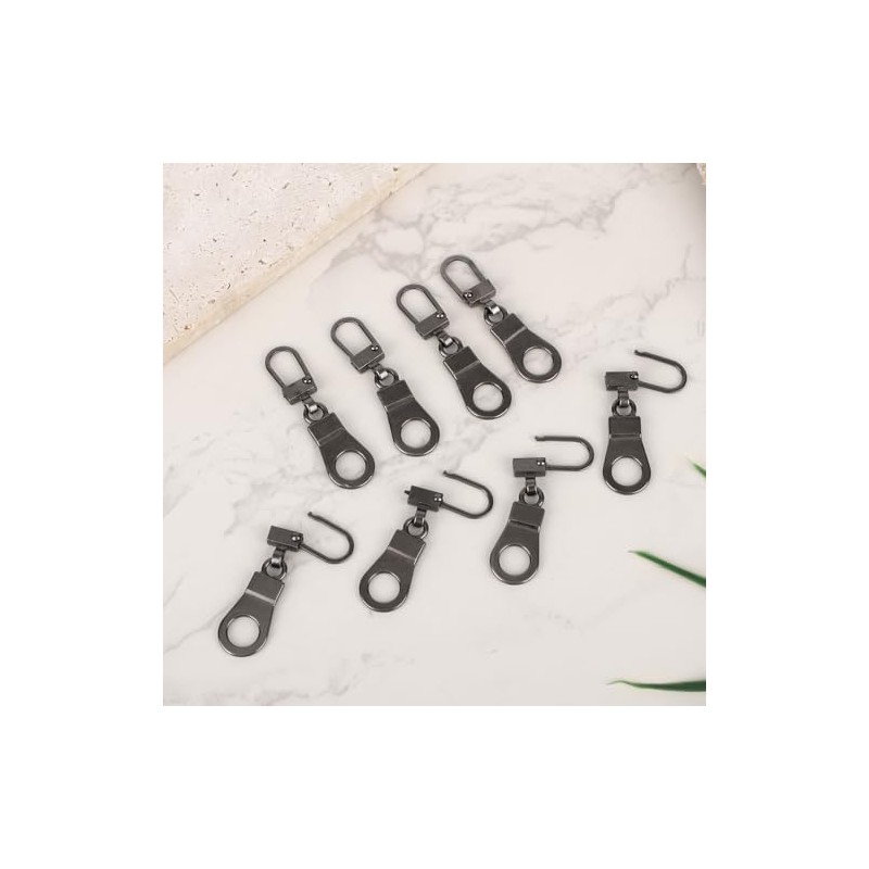 8pcs Zipper Pull Replacements, Zinc Alloy Detachable Replacement Zipper Pull