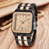Dentily Wood Watch Rectangle Dial Wooden Watches for Men Quartz