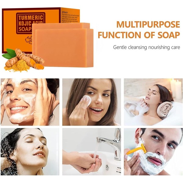 Kojic Acid Soap, Turmeric Soap for Face and Body, Deep