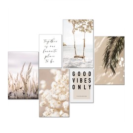 artpin® Wall Picture Poster Set Boho Living Room Bedroom Decoration Beige Pampas Palm Tree Swing W19A4