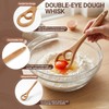 2 Pack Wooden Danish Dough Whisk, 12.6" Handcrafted Dutch Bread