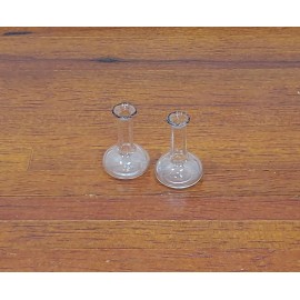 Streets Ahead Dollhouse Chemist Flasks Set of 2 Lab Jar Real Glass Mad Scientist 1:12 Scale