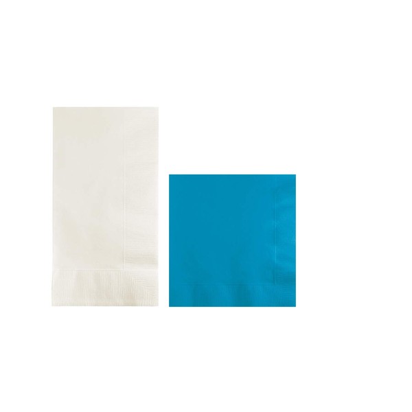 Converting Paper Bulk Party Napkin Bundle, 100 White Dinner and
