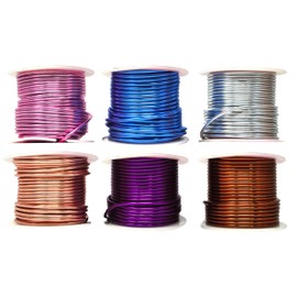 Mandala Crafts 12 14 16 18 20 22 Gauge Anodized Jewelry Making Beading Floral Colored Aluminum Craft Wire Wholesale Combo (14 Gauge, Combo 10)