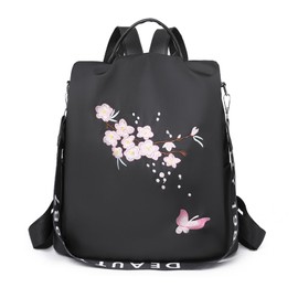 Ray-Velocity Anti Theft Women Backpack Waterproof Fashion Backpack Shoulder Bag for Lady Girl Dailyuse Travel Work School (Butterfly Black)