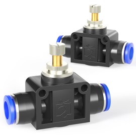 TAILONZ PNEUMATIC Air Flow Control Valve with Push-to-Connect Fitting, in-Line Speed Controller Union Straight - 6MM Tube OD x 6MM Tube OD SCF-6 （Pack of 1）
