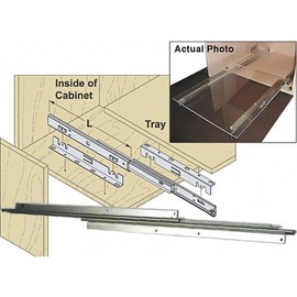 Knape & Vogt 20in Undermount Pull-Out Slide 130 Lb Anochrome