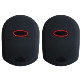 REPROTECTING Silicone Rubber Key Fob Cover Compatible with 2002-2017 Ford C-Max Edge Escape Expedition Explorer Five Hundred Flex Focus Freestyle Fusion Mustang Taurus Transit Connect (Black Black)