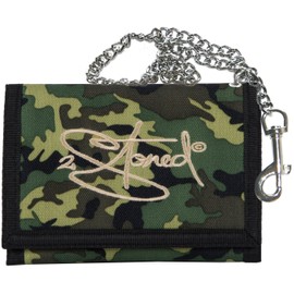 2Stoned Wallet Embroidered with Chain and Velcro Fastening Camo Gym Bag for Adults and Children, green, m