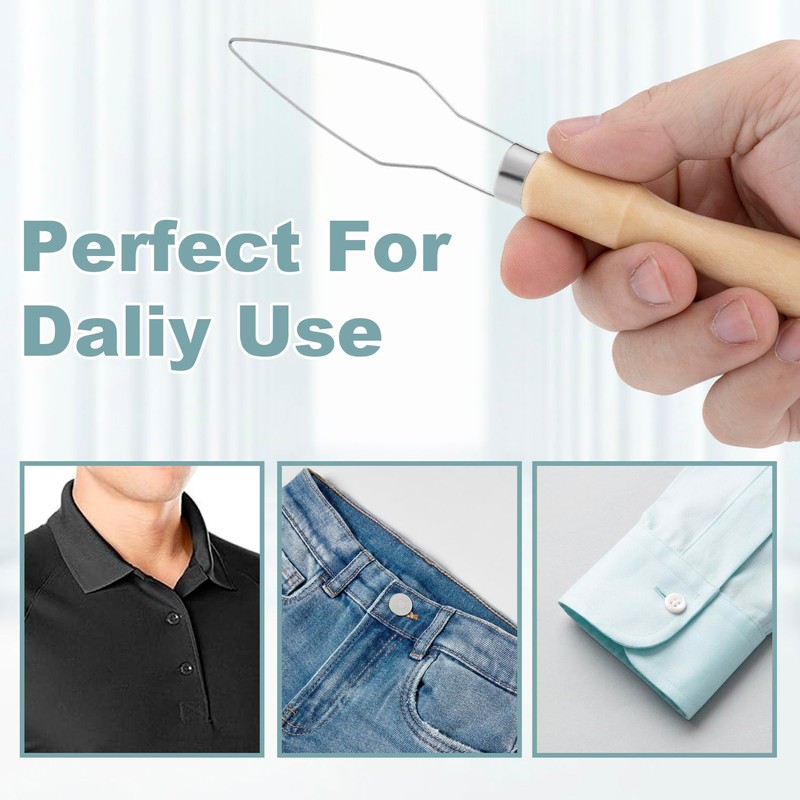 VARMDUKKE Easy Button Hook, Wood Button Hook for Seniors, One