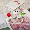 H&D Hyaline&Dora Crystal Love Flowers Bear Ornament Cut Glass Decorative