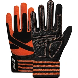 Weight Lifting Gloves Full Finger Protection Work Out Gym Gloves Men Women with Wrist Wraps Support, Anti-Slip Grip Touchscreen Gloves for Exercise Weightlifting Rowing Biking Training (Orange,S)