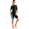 Cressi Lido 2 mm Lady Short Sleeves Short Wetsuits, Black/Aquamarine,