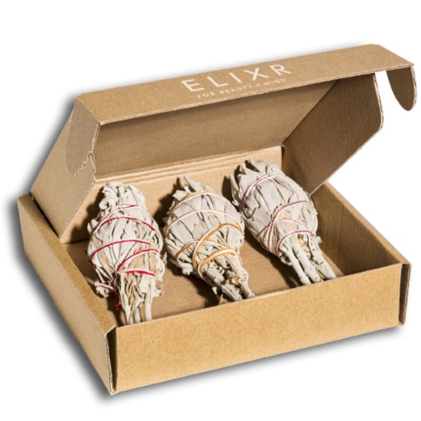 ELIXR White Sage for Smoking from Wild Collection, Incense Bundles,