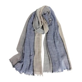 Mens Scarf Soft Fashion Scarf for Men Cotton Linen Large Scarves Warm Shawl Scarf Gifts for Men (Greybluekhaki)