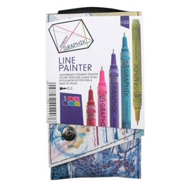 Derwent Graphite Pens, Graphik Line Painter Colored Pens, Palette No.3, 5 Pack (2302232)