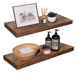 AT-VALY Floating Shelves Set of 2,Wall Shelves for Bedroom, Bathroom, Kitchen, Living Room,Hanging Shelves for Wall Decor 23.6IN